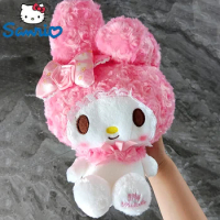 Sanrio Kawaii 30cm Rose My Melody Hello Kitty Cartoon Anime Stuffed Animals Soft Plush Doll Companion Toys Girl Birthday Gift