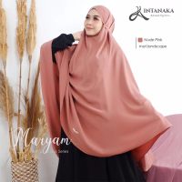 INTANAKA Maryam Bergo Jilbab Instant Jumbo Polos Khimar Dior Peach Syari Premium Bergaransi Original