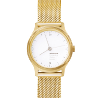 【MONDAINE瑞士國鐵】設計系列限量腕錶(金米蘭帶/26mm)