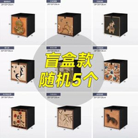 復古風梳化側邊櫃實木格子櫃書架客廳落地櫃矮櫃儲物櫃卡萊克書櫃