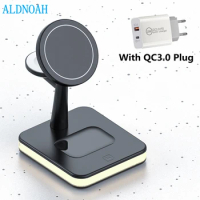 3 in 1 Magnetic Wireless Charger Stand For Magnet iPhone 12 Mini Pro Max Apple Watch Fast Charging Dock Station For Airpods Pro