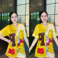 Square V-neck Shirt Cartoon Pattern (female - Male) LXL2XL No Pants Women Clothing Tshirt