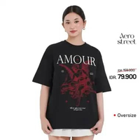 Aerostreet T Shirt Oversize Amour Black Woman 1CA01 L