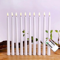 Christmas led long candle light remote control flame lamp warm white flameless taper candles wedding party table Halloween decor
