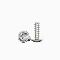 40pcs M1.4 M1.7 M2 M2.3 M2.6 M3 M3.5 M4 PWB Nickel plated round head Phillips with washers Flat-tailed self-tapping screws