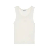 Loewe Anagram Tank Top In Ribbed Silk Soft White XS White