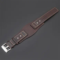 24mm Genuine Leather Watch Strap For Fossil EFR-303 Watches Accessories Vintage Watchband Replacement Steel Buckle Straps Repair