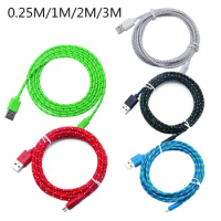 Shor 1m 2m 3m USB Data Charging Cable For iPhone X XS MAX XR 8 7 6 6S 5 5s Plus fast Charge Nylon Cord Line For ipad Mini 2 3 4