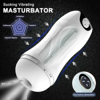 Male Masturbator Sucking Vibrating Penis Masturbation Cup Intelligent Voice Sex Toys for Men Real Pussy Vibrator Vagina Sex Doll