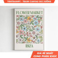 Tranh treo tường, Ibiza Poster, Flower Market, Ibiza Travel Poster, Maximalist Decor, Watercolor Art