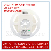 10000PCS/Reel 0402 1/16W 1% Chip resistor 0R 1R 1.1R 1.2R 1.3R 1.5R 1.8R 2R 2.2R 2.4R 2.7R 3R 3.3R 3.6R 3.9R SMD