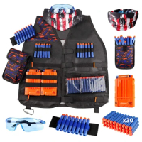 Kids Toy Suit for Nerf Gun Outdoor Tactical Vest Suit Kit Set Outdoor Game Kids Tactical Vest Holder Kit