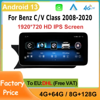Android 13 10.25" / 12.5" Carplay Auto For Benz C / V Class W204 W205 GLC X253 W446 GPS Navigation Car Multimedia Video Player