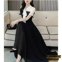 Goldie Shop Dress Panjang 2tone Zero 4WARNA / Maxi Long Dress Wanita Stylish / Party Dress / Dress K