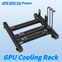 External Graphics Card GPU Cooling Rack Graphics Card Bracket ATX Power Supply Base Dual 2x GPU Holder Video Card Aluminum Frame