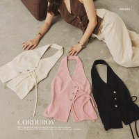 Corduroy vest top  XS-XL  เสื้อคล้องคอผ้าลูกฟูก - swana.ss คําแนะนําการขายที่ร้อนแรงในเดือนนี้