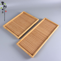 竹制托盤功夫茶具茶托盤干泡茶托盤印花席墊奉茶盤茶具收納盤