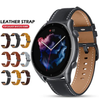 22mm Leather Bracelet For Amazfit GTR 3 Pro/GTR 4 2 2E/GTR 47mm Smart Watch Wrist Strap For Amazfit Pace/Stratos 3 Watchband