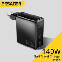 Essager 140W GaN USB Type C Charger Laptop 100W PD Fast Charge For Macbook Air M1 M2 Pro iPhone Samsung 65W Tablet Phone Chagers