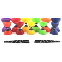 ของขวัญที่ดี ชามหนังแท้ Diabolo YOYO วัสดุนุ่มๆ ของเล่นเล่นกลเล่น ของเล่นจีนโยโย่ พร้อมเชือกไม้ หนาข