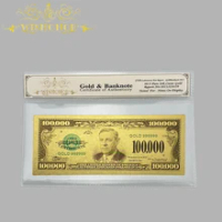 Nice Products For America Gold Banknotes 100,000 Dollar Banknotes in 24k Gold Plated Paper Money With Plastic Frame For Gift
