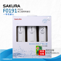 【SAKURA 櫻花】F0191 RO淨水器專用濾心-一年份《3支入》★適用P0230/P0231