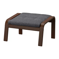 POÄNG 椅凳, 棕色/gunnared 深灰色, 39 公分