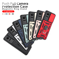 Push Pull Camera Case For Oppo Reno10 Magnetic Ring Stand Phone Protection Shell For Oppo Reno10 Pro Reno10 10Reno 10 Reno