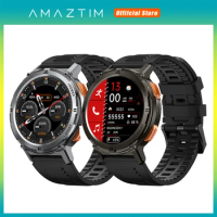 AMAZTIM TANK T2 AMOLED AOD Smart Watch Ultra For Men Bluetooth Call 5ATM Waterproof Watch AI Voice Fitness Electronic Smartwatch