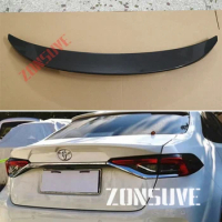 Use For Toyota Corolla Altis 2019 2020 2021 Year Spoiler ABS Plastic Carbon Fiber Look Rear Trunk Wing Car Body Kit Accessories