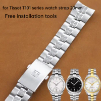 for Tissot T101 steel strap PR100 series precision steel strap 1853 men and women T101410A T101210A watch chain 20mm