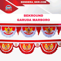 Bendera Bekround Garuda marboro merah putih panjang 5 & 10 Glombang semi abutay kualitas tinggi