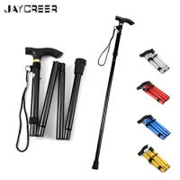 JayCreer Folding Cane - Foldable, Adjustable, Lightweight Aluminum Offset Walking Cane Collapsible Walking Stick