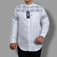 Kemko Putih Timbul Kemeja koko Pria Dewasa lengan Panjang Kemko Kh Terbaru Muslim Baju Katun Kurta