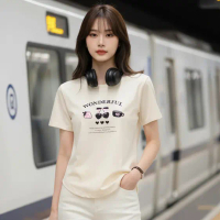 Kaos Oblong Wanita Spandek Kasual Lengan Pendek | Baju Kaos Ketat Cewek Slim Fit - Oval Polos Nyaman