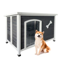 Large Wooden Dog House, Outdoor Waterproof Dog Cage, Windproof and Warm Dog Kennel Easy to Assemble