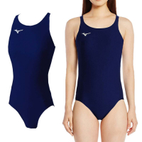MIZUNO BASIC 女連身泳衣-泳裝 游泳 競賽 美津濃 A85EB75014 丈青白