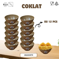 MANGKOK TULIP PLASTIK COKLAT 12 PCS