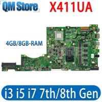 X411UA Laptop Motherboard For ASUS Vivobook 14 X411U K411UA Laptop Motherboard I3 I5 I7 7th/8th 4GB/8GB-RAM UMA MAIN BOARD