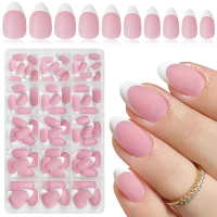 AddFavor French Tip Press on Nails Medium Almond Fake Nails 240pcs White French Nails Press on Almon