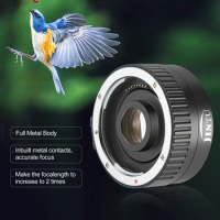 JINTU AF &amp; MF C-AF 2X Teleconverter Lens for Canon EOS EF 200mm 300mm 400mm 500mm 600mm 70-200mm 1000mm Lens