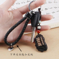 New Fashion Men's Sheeps Horn Abacus Shaped Key Chain Key Ring Holder Luck Keychain Gift For Trendy Car Bag Keychain Jewelry