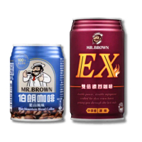 【伯朗咖啡】藍山風味咖啡240mlx24入 + EX雙倍濃烈咖啡330mlx24入(共48入)