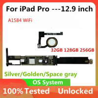 A1652 for IPad Pro 12.9 Logic Board Motherboard A1584 WLAN Unlocked Mainboard 32GB 128GB 256GB Full Chips with /No Touch ID