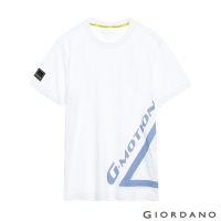 GIORDANO 男裝G-motion冰氧吧涼感T恤 - 12 標誌白
