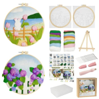Embroidery Kits with Flower Pattern, Embroidery Starter Kits with Instructions