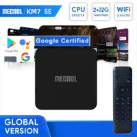 MECOOL KM7 SE Android 11 TV Box 4K ATV Google Certified 32GB BT5.1 Amlogic S905Y4 Chromecast voice r