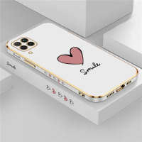 Square Plating Love Heart Phone Case For Huawei Nova 7i 5i 8i 7 SE 9 3 4 Y70 10 Pro 5T Silicone Soft Cover Coque