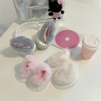 Cartoon Cute Plush Cat Ears Protective Case For Apple Airpods Max Earphone Case Transparent Silicone Headphone For Airpods Max