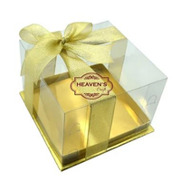 Box kue/tart/mika/pudding 16X16X12 Gold